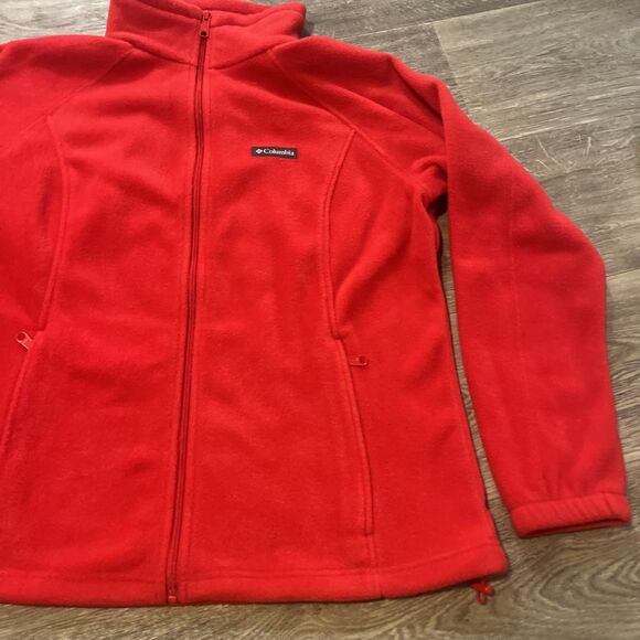 Columbia Women’s Plus Size Long Sleeve Fleece Full Zip  Red 1X - Picture 5 of 10